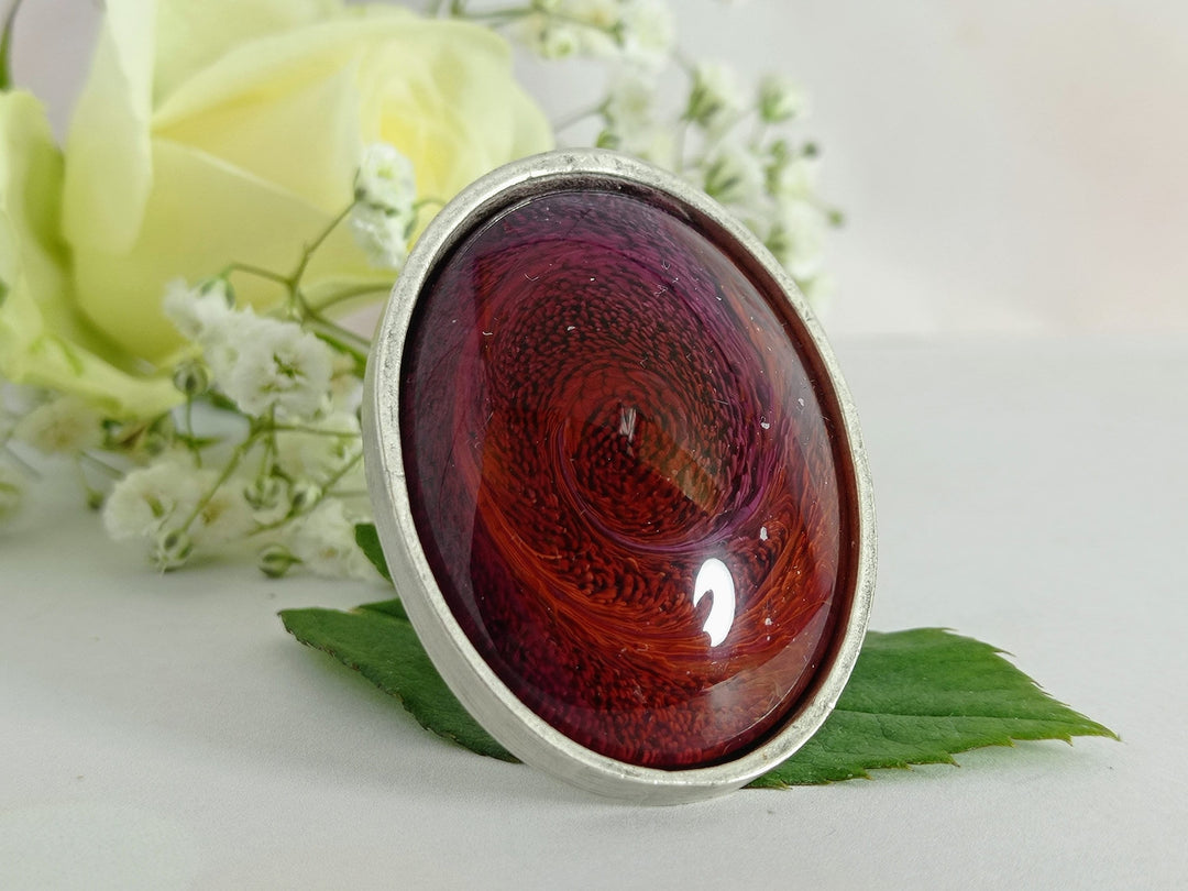 Large red brown resin ring
