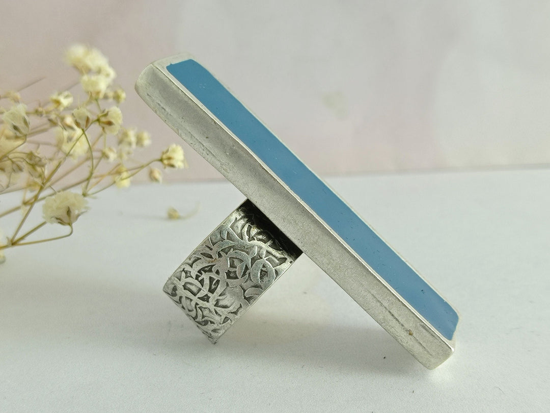 Huge silver statement ring