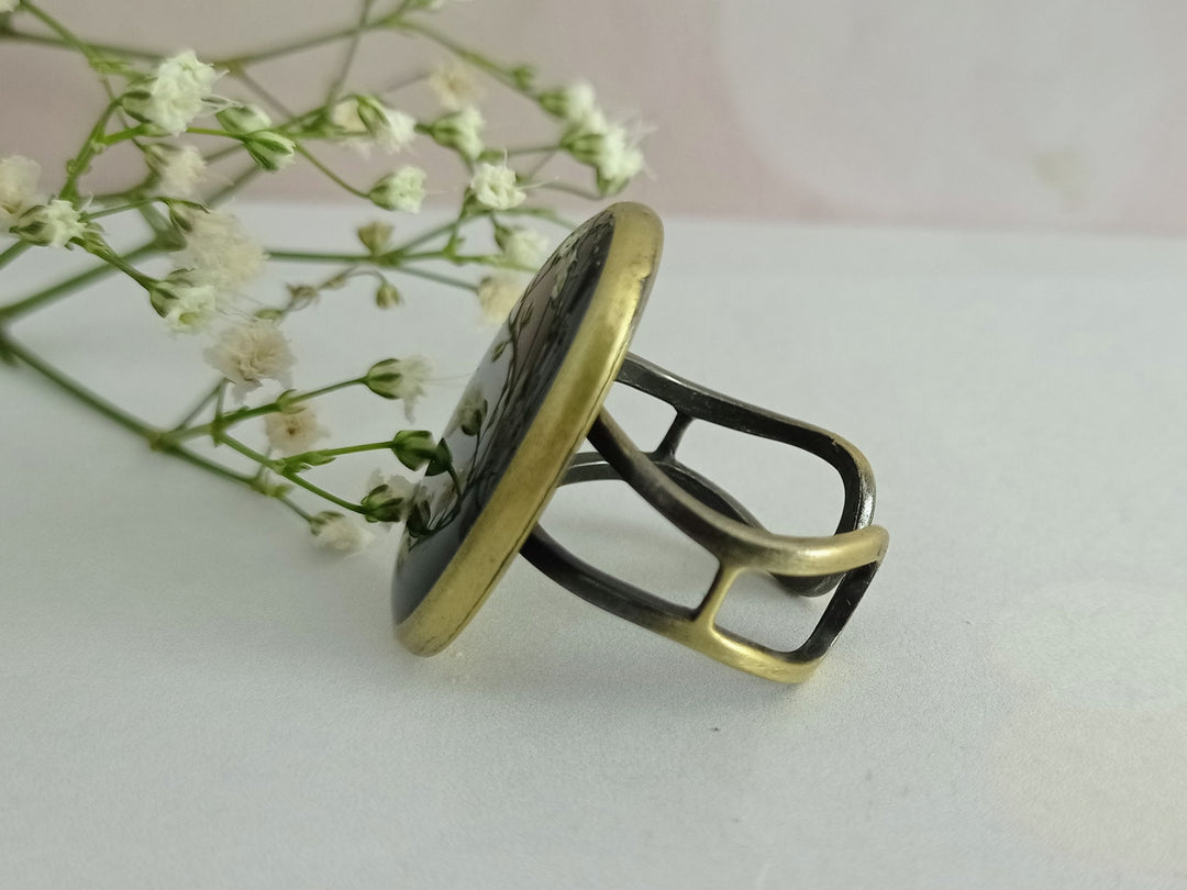 Glossy black ring