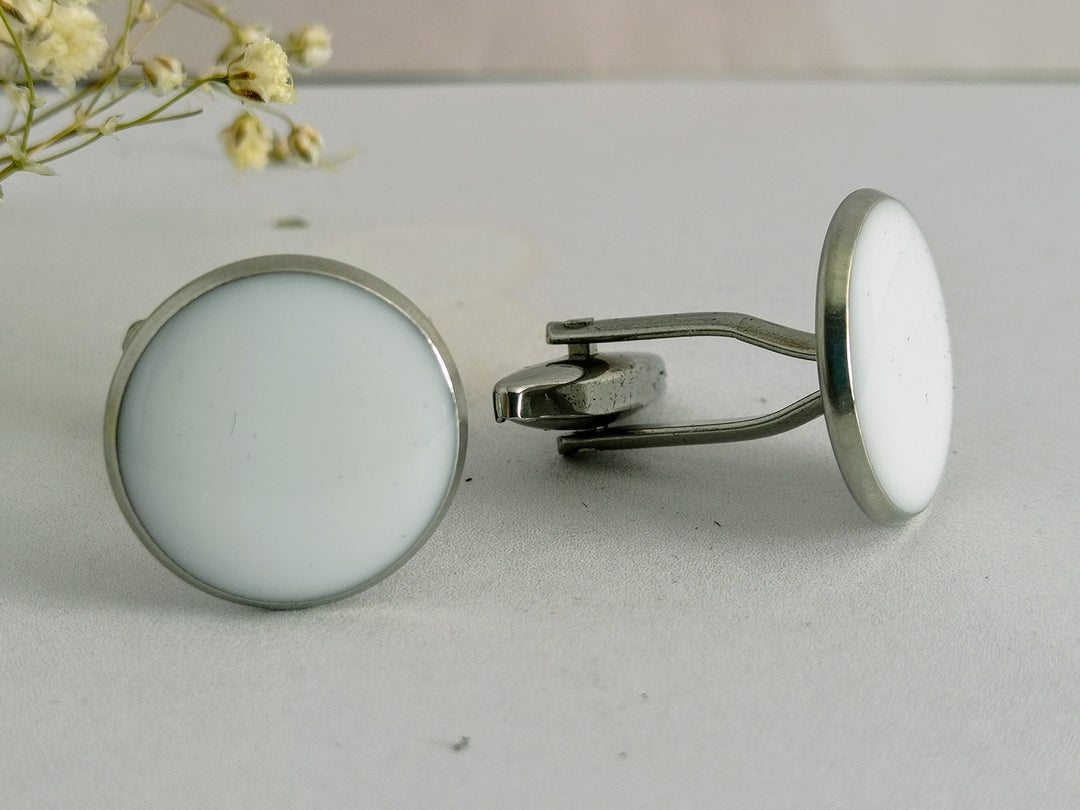 White cuff links