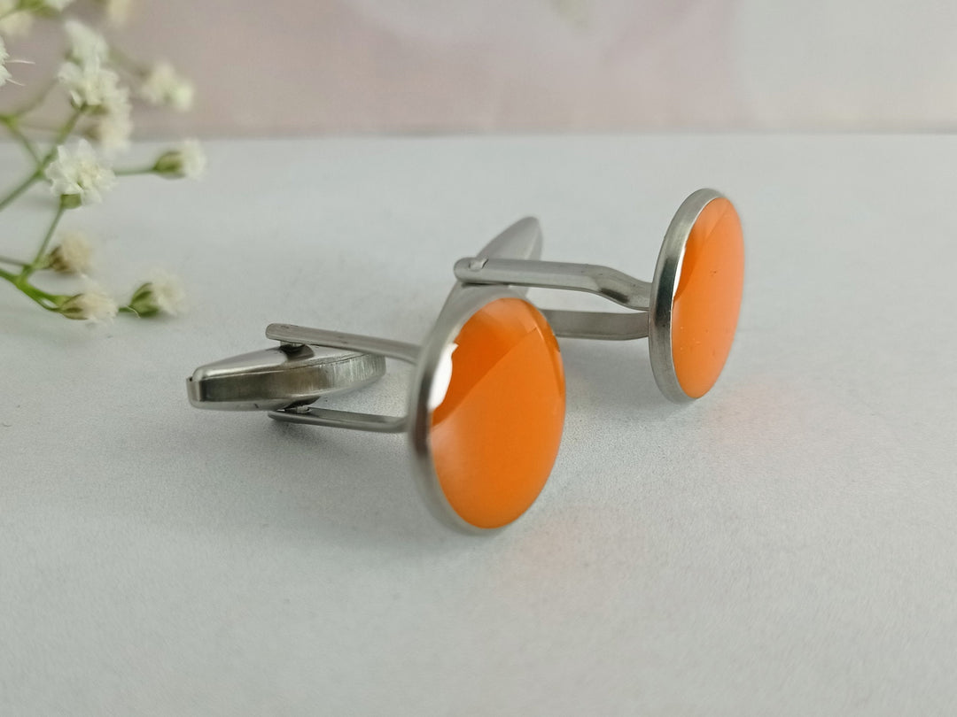 Orange cuff links