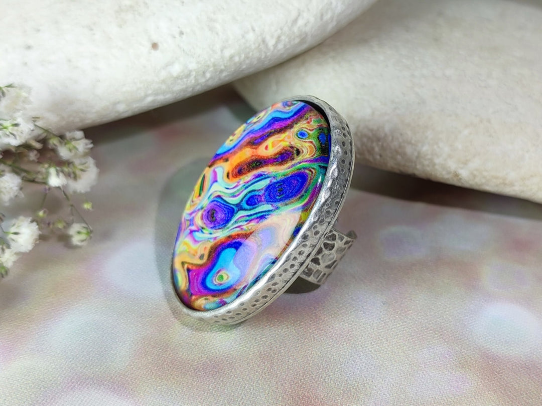 Large silver statement ring