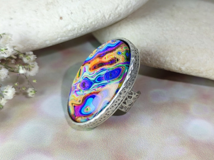 Large silver statement ring