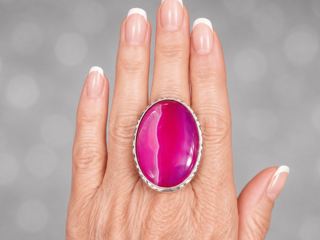 Hot Pink Large Gemstone Statement Ring "Viola" - Corky & Stoner Main image