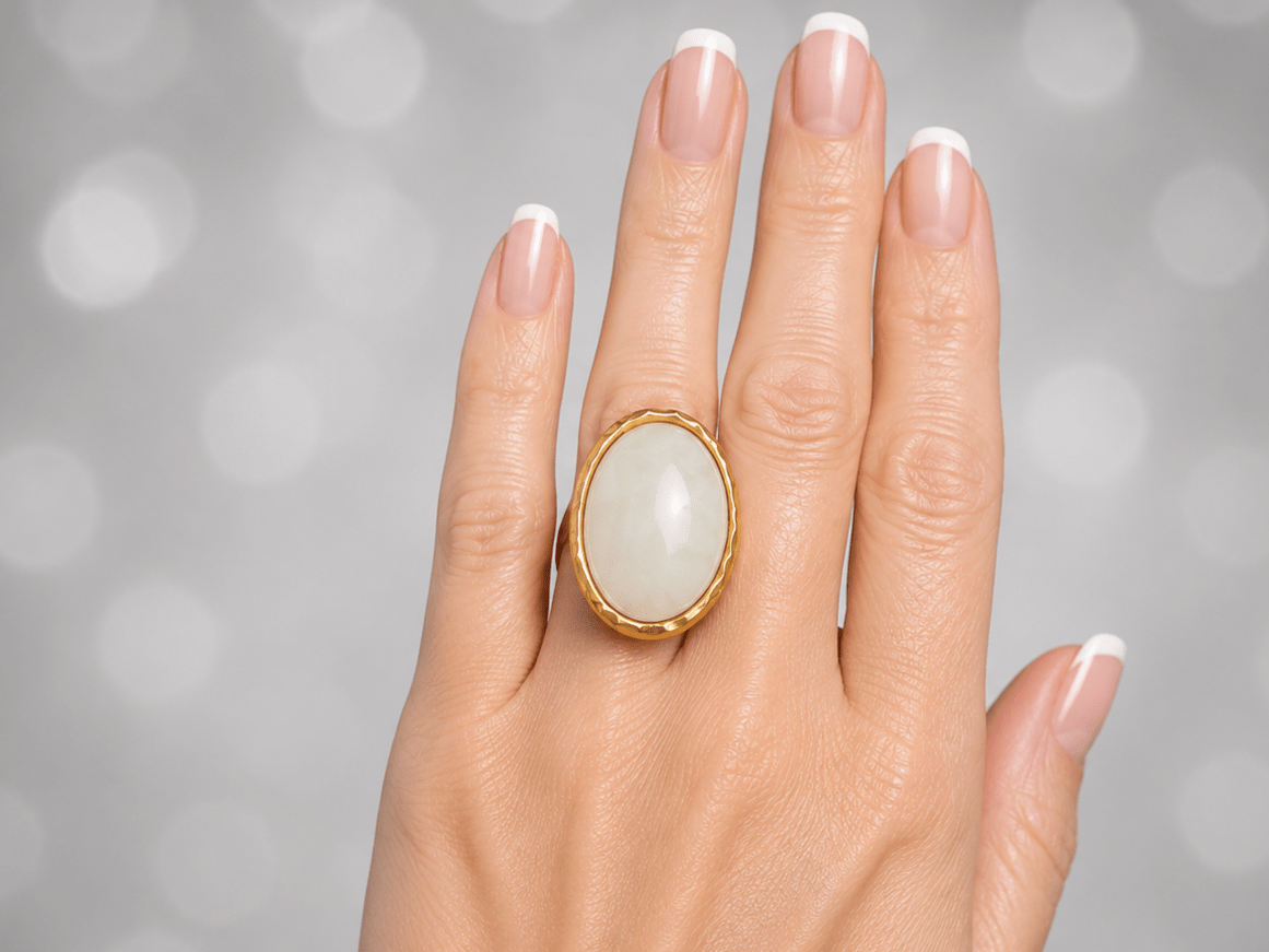 Gold Handmade Crystal Ring "Gina" - Corky & Stoner Main image