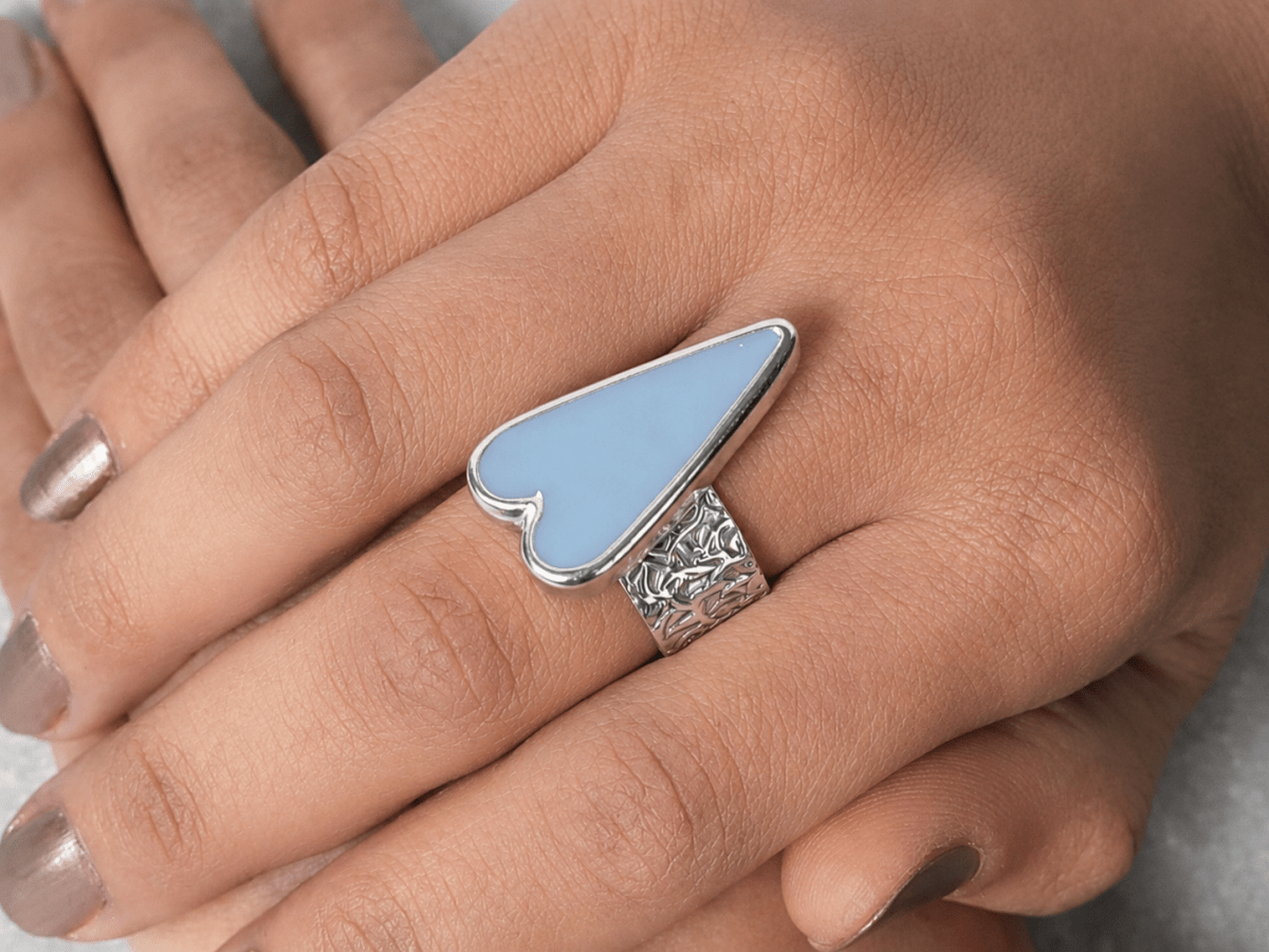 Esmeralda Pale Blue Heart Ring - Corky & Stoner