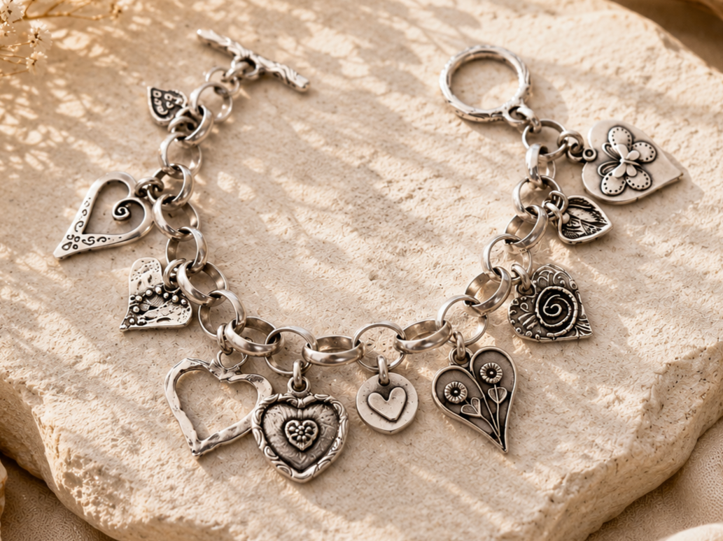 Love Inspired Heart Charm Bracelet "Dakota" Main image