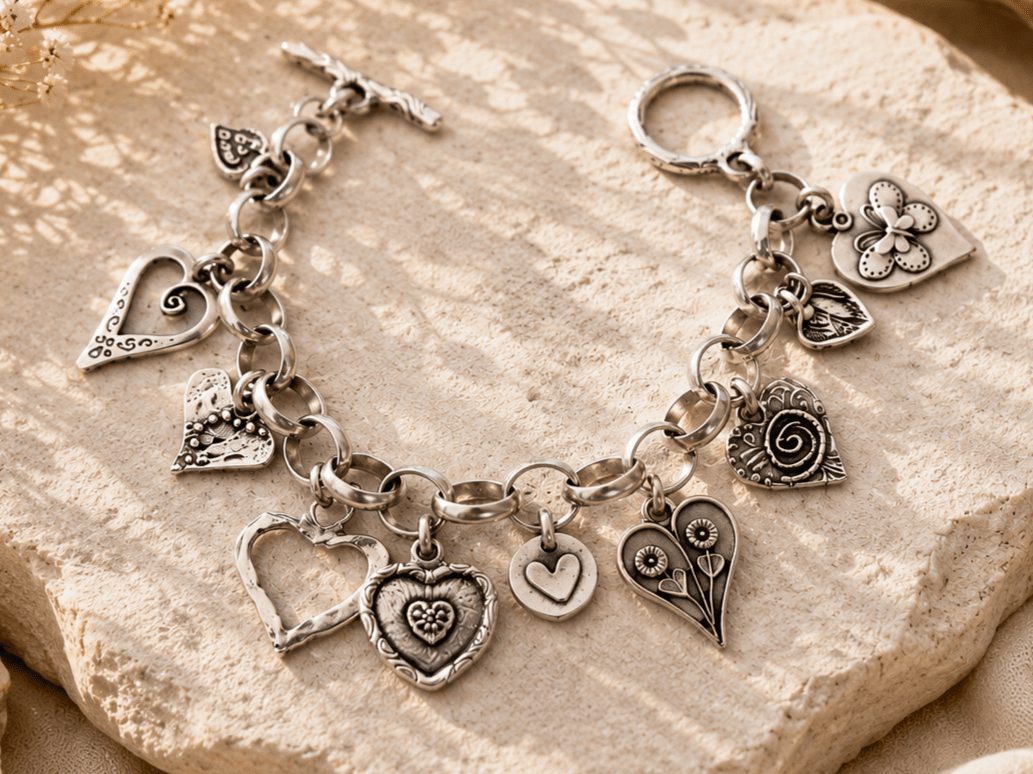 Love Inspired Heart Charm Bracelet "Dakota"