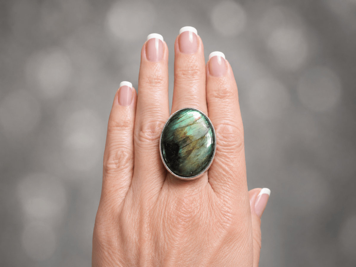 Large Gemstone Statement Ring "Eden" - Corky & Stoner Main image