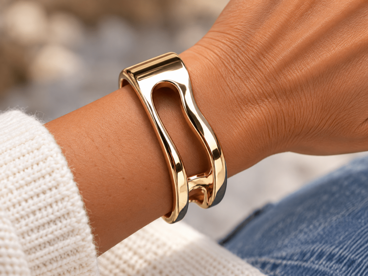 Gold Plated Stainless Steel Cuff "Luisa" - Corky & Stoner