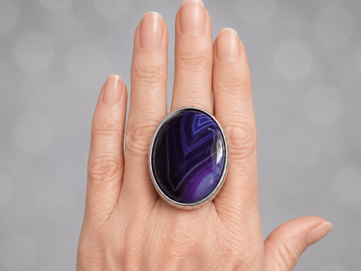 Purple Large Gemstone Statement Ring "Yardley" - Corky & Stoner Main image