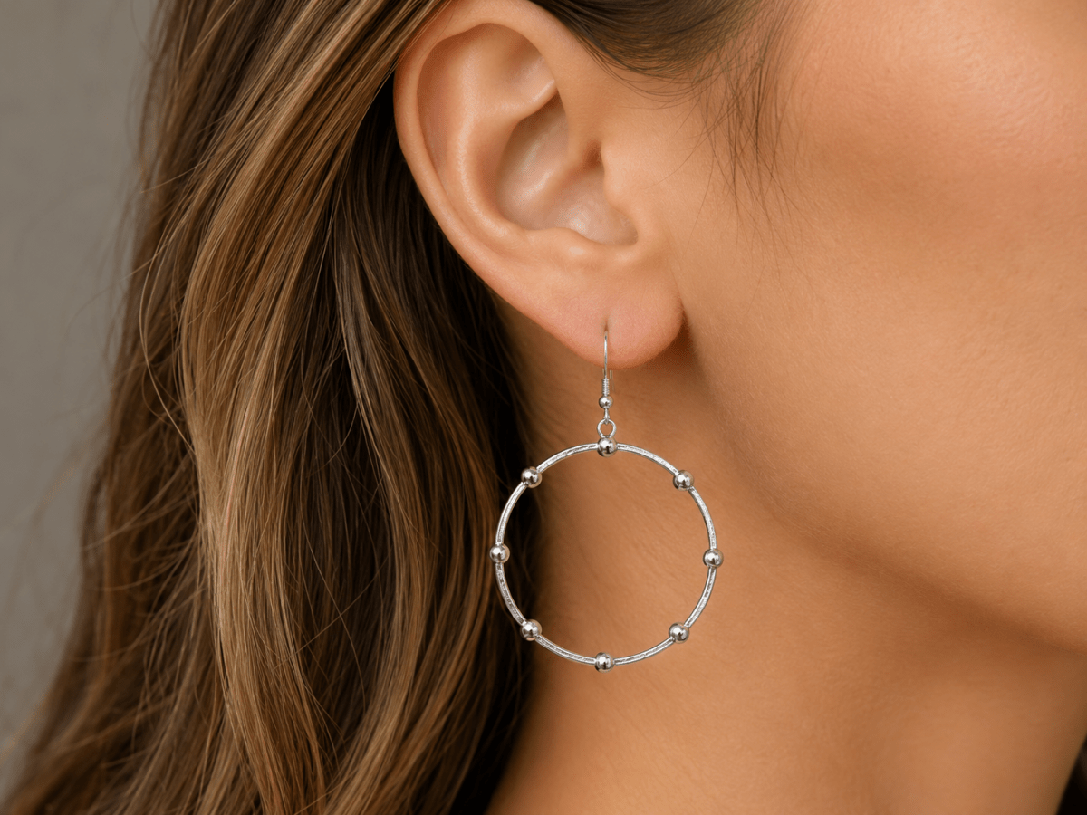 Handmade Nickel Free Silver Hoop Earrings "Adley" - Corky & Stoner Main image