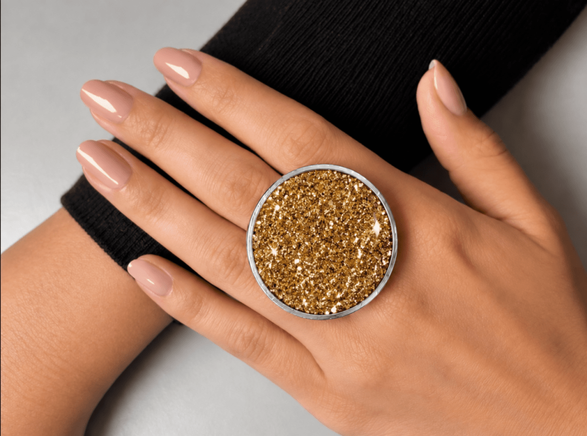 Nickel Free Large Gold Statement Ring "Mira" - Corky & Stoner