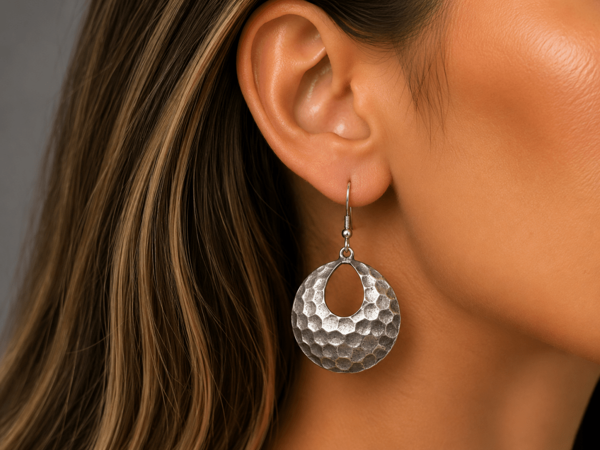 Handmade Boho Silver Statement Earrings "Della" - Corky & Stoner Main image