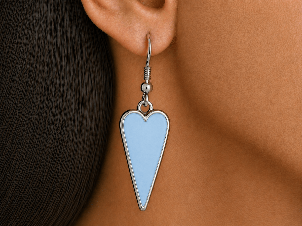 River Pale Blue Heart Earrings - Corky & Stoner