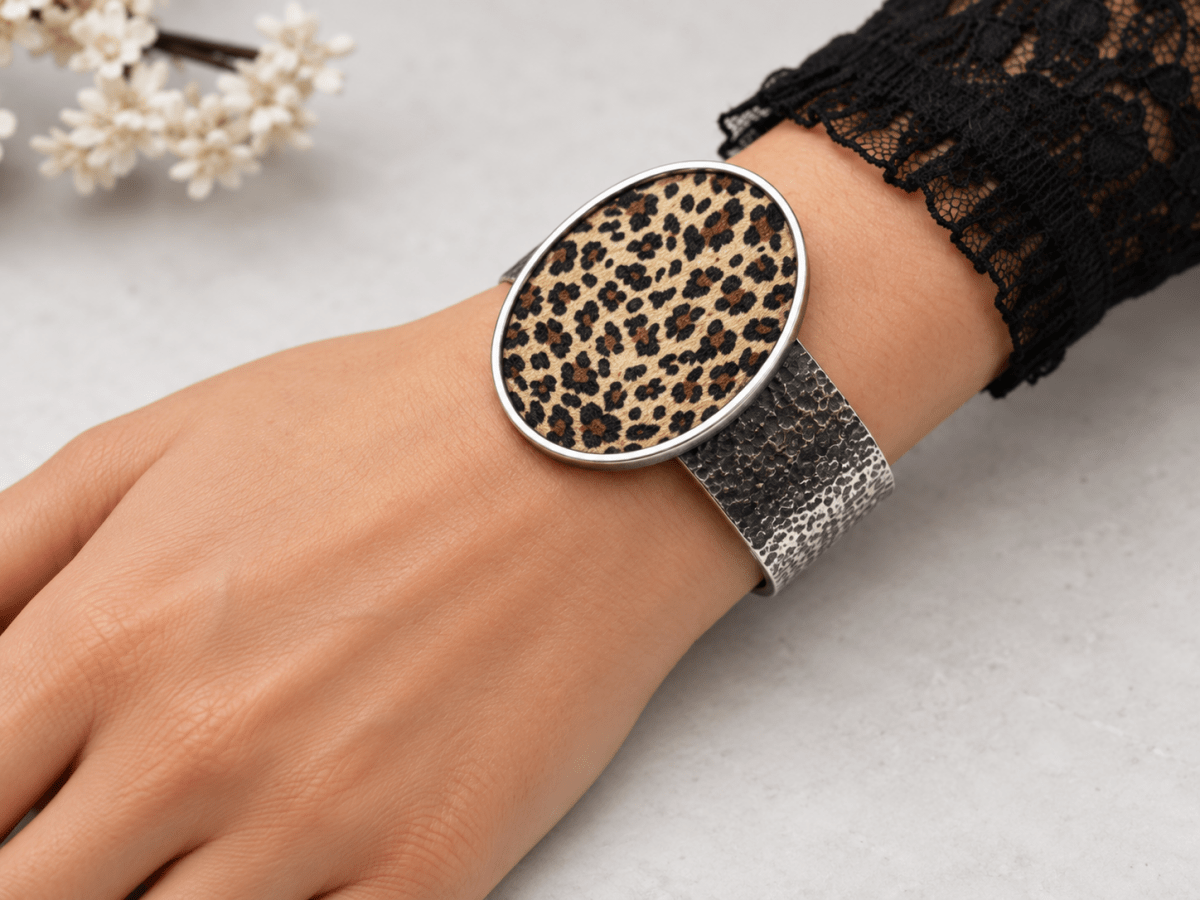 Leopard Print Statement Cuff Bracelet "Pretoria" - Corky & Stoner
