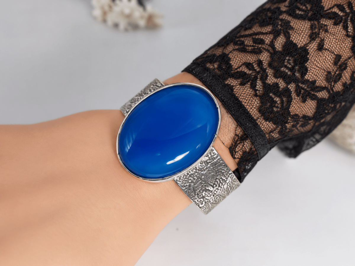 Oversized Silver Cuff Bracelet "Stacey" - Corky & Stoner