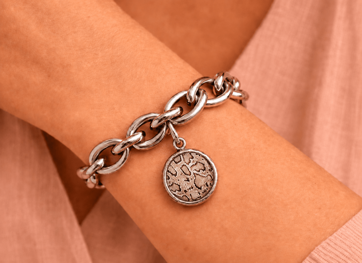 Snakeskin Print Charm Bracelet "Lexi" - Corky & Stoner