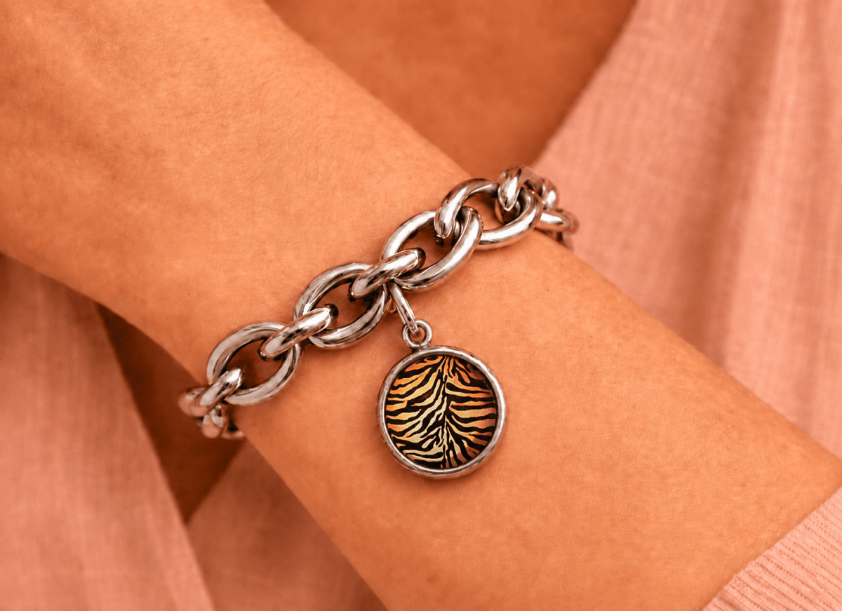 Tiger Print Charm Bracelet "Leanna" - Corky & Stoner