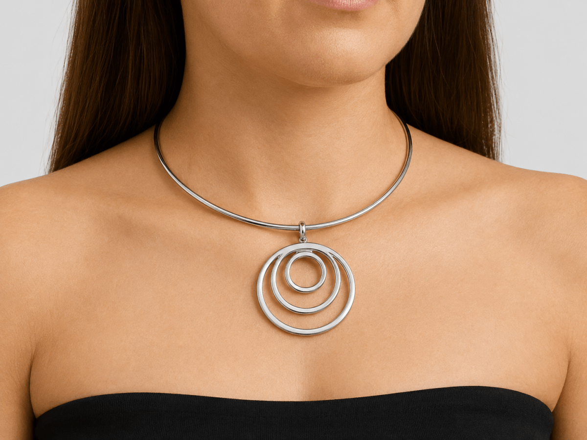 Torque Choker Pendant Necklace "Foil" - Corky & Stoner Main image