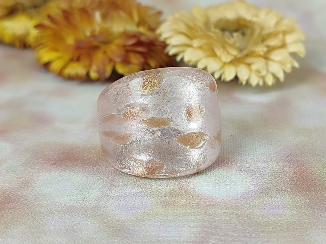 pink Murano glass ring