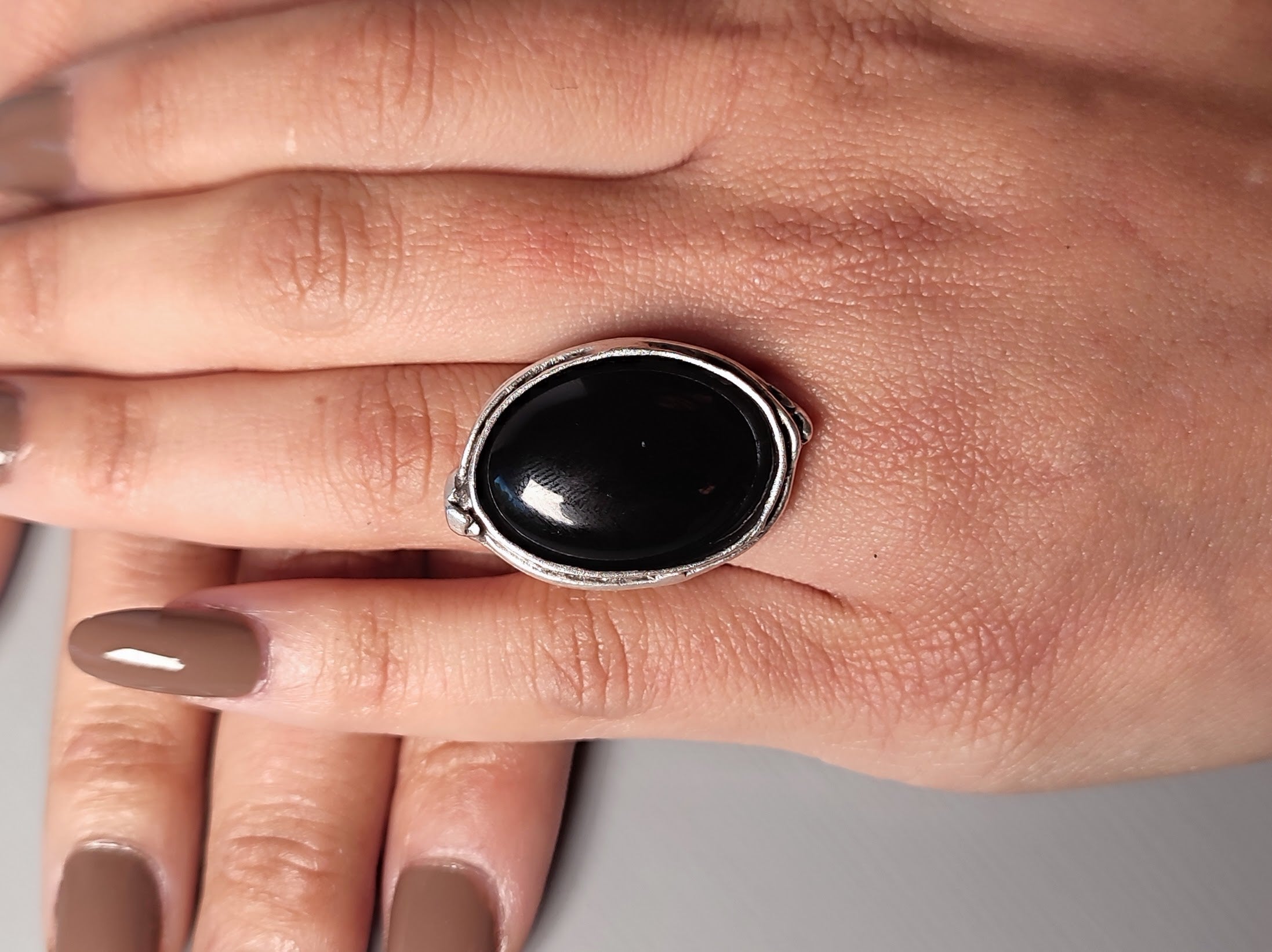 Oval sale black ring