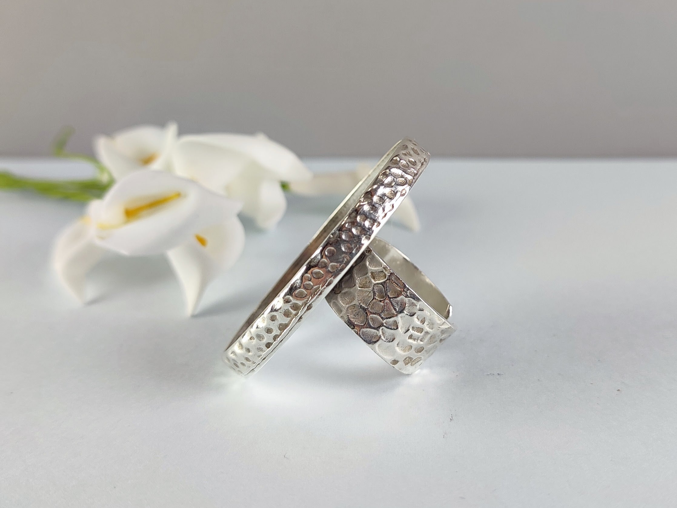 Silver Leopard Print Statement Ring "Hadlee"