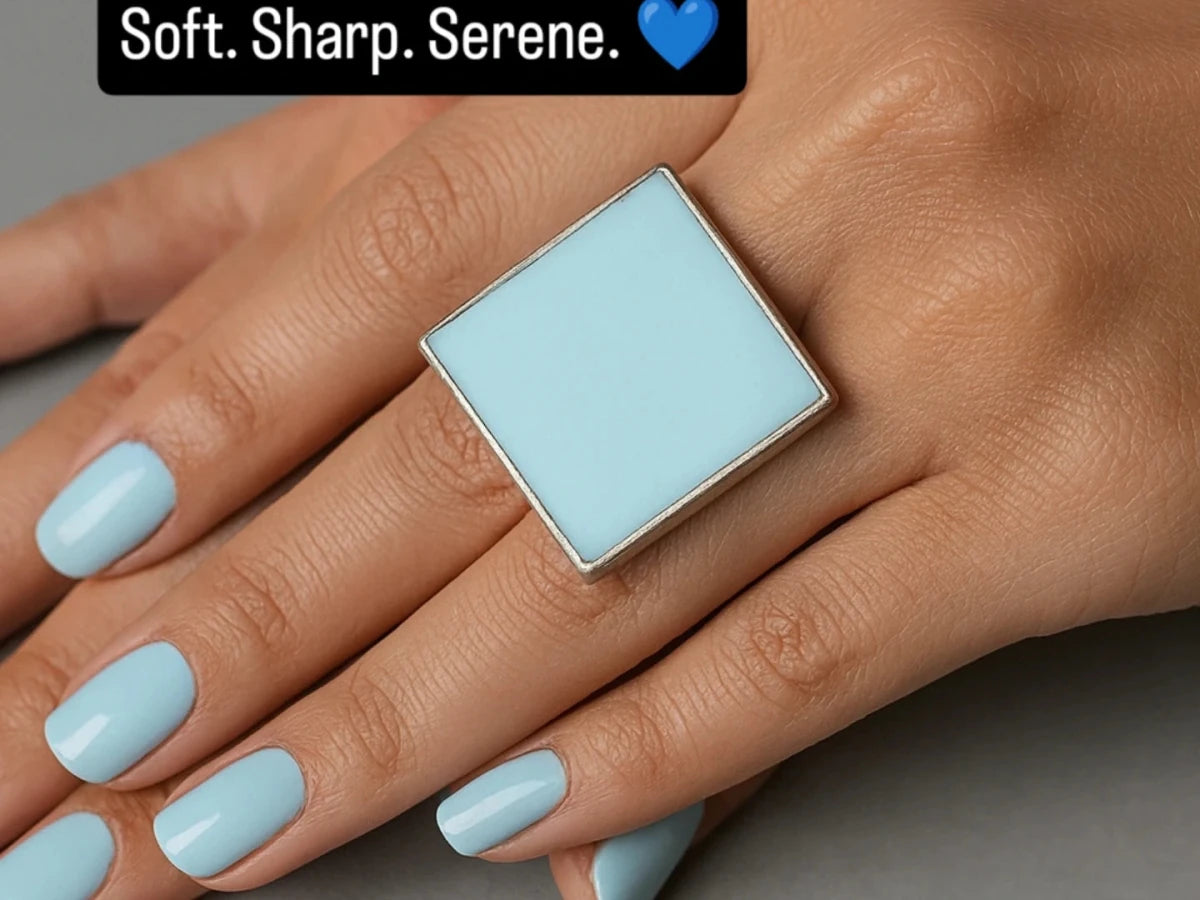Antonella Large Pale Blue Ring - Corky & Stoner Main image