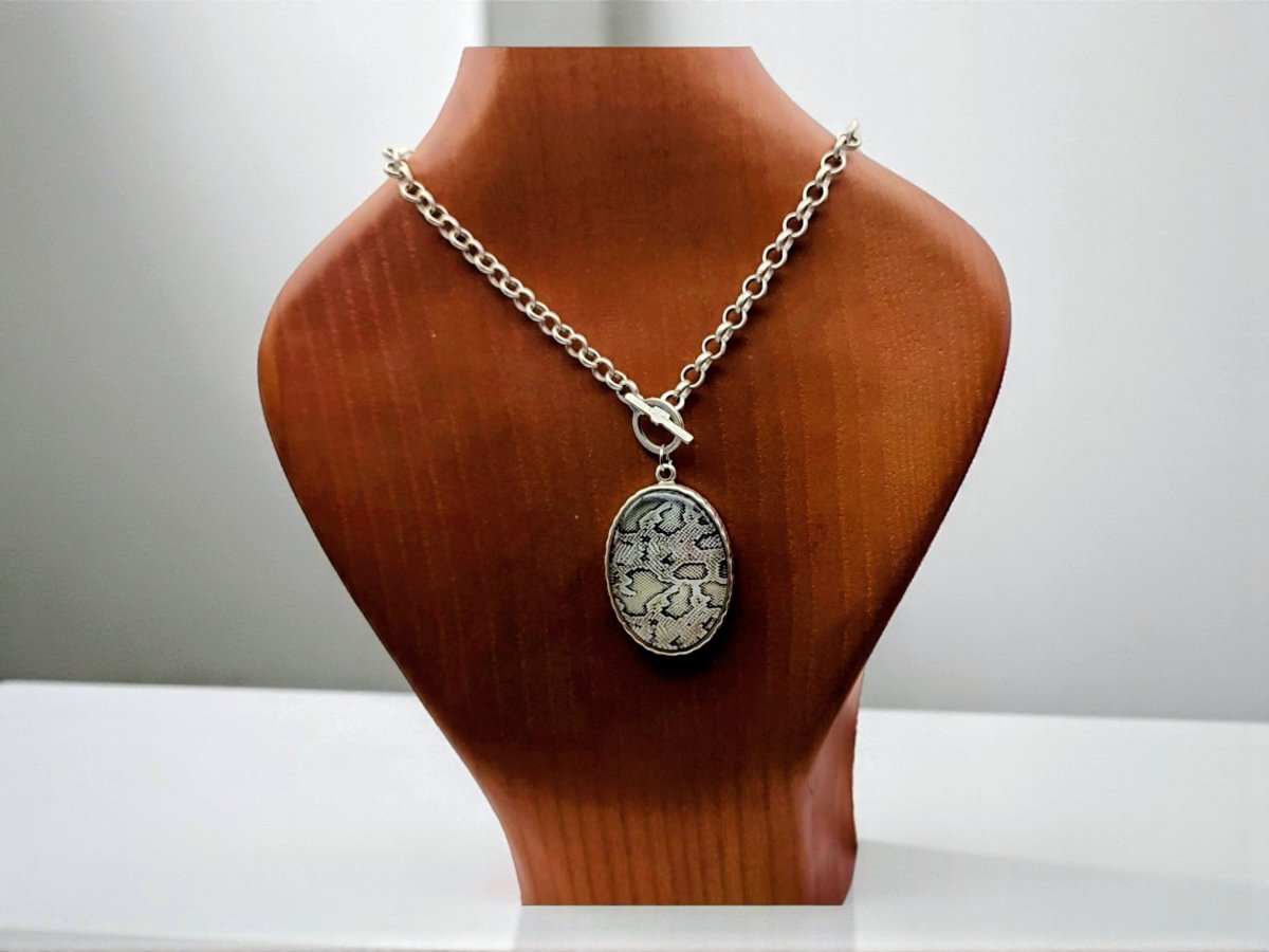 Snakeskin Animal Print Pendant Necklace "Skin" Secondary image