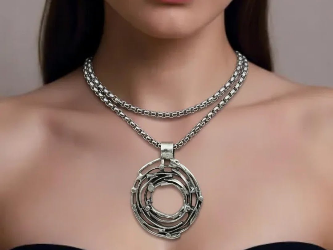 Abstract Sculptural Statement Necklace - Corky & Stoner Main image