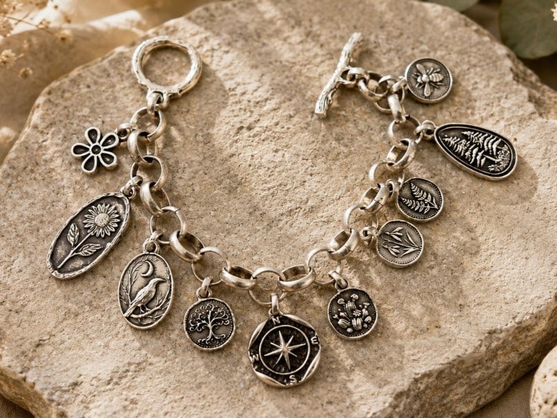 Nature Inspired Multi Charm Bracelet "Denver" - Corky & Stoner