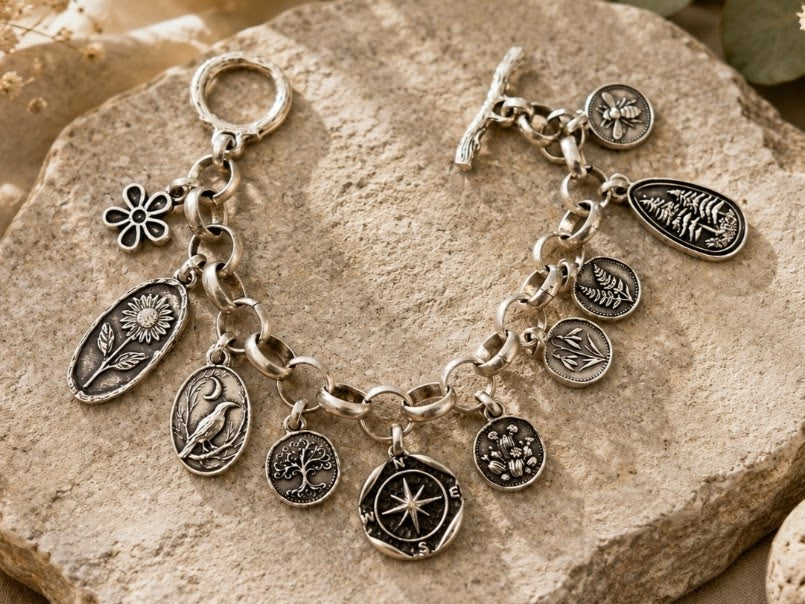 Nature Inspired Multi Charm Bracelet "Denver"