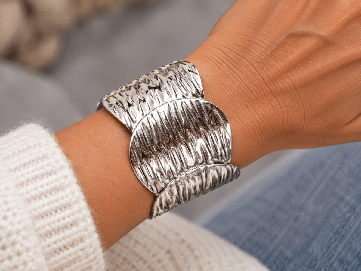 Chunky Handmade Silver Statement Cuff "Lainey" - Corky & Stoner