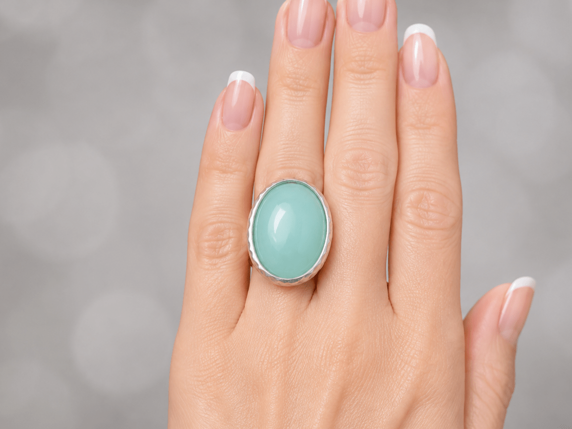 Handmade Aquamarine Silver Ring "Hathaway" - Corky & Stoner Main image