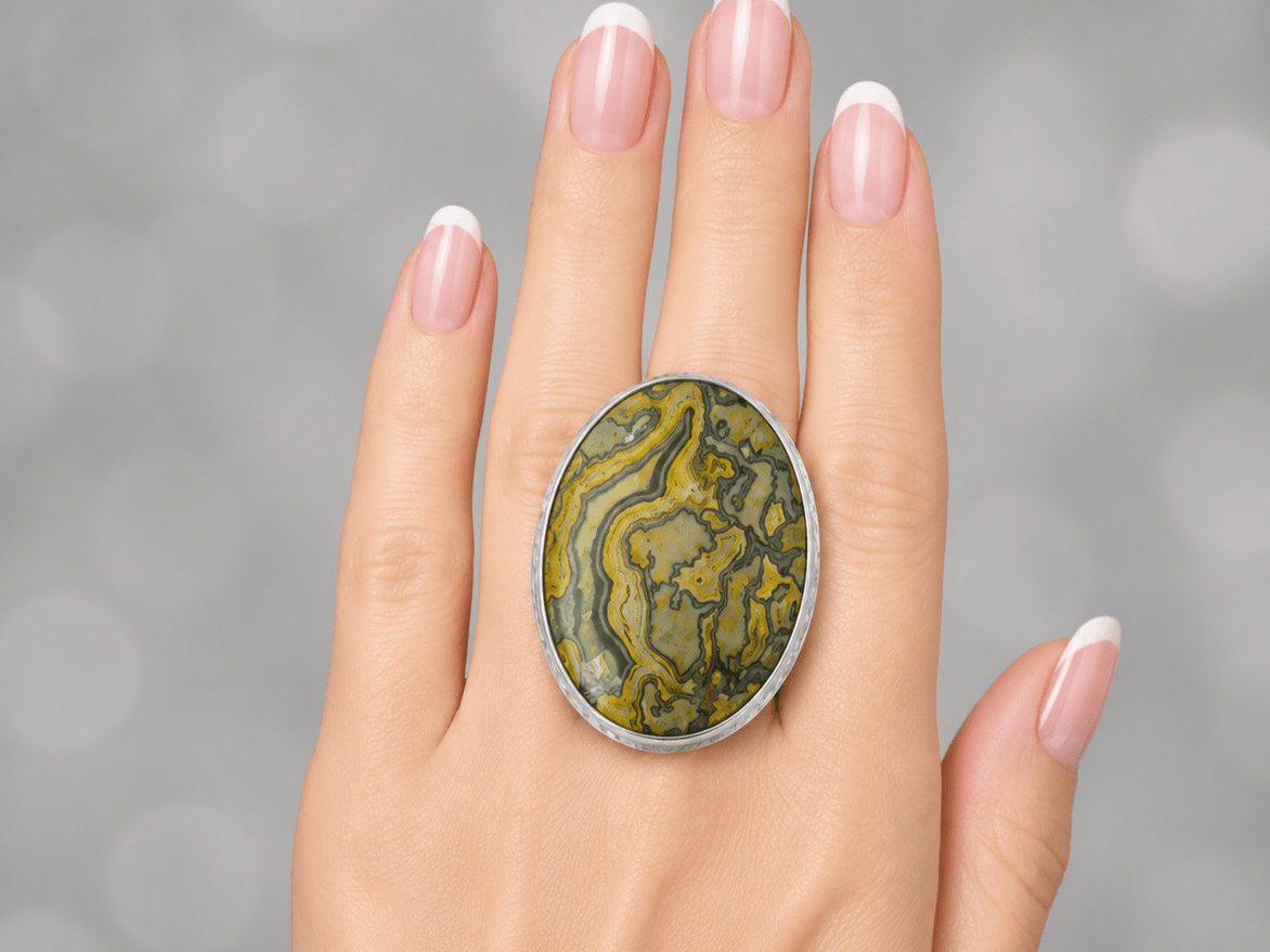Oversized Jasper Large Stone Ring "Philippa" - Corky & Stoner Main image