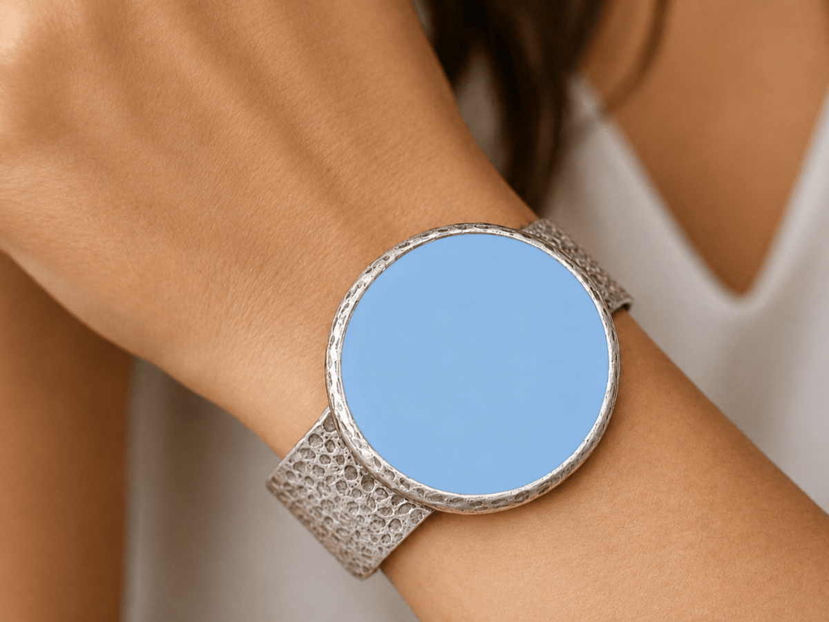 Meadow Pale Blue Large Cuff Bracelet - Corky & Stoner Main image
