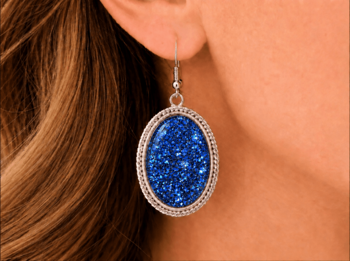 Vibrant Blue Dangle Drop Party Earrings "Paloma" - Corky & Stoner Main image