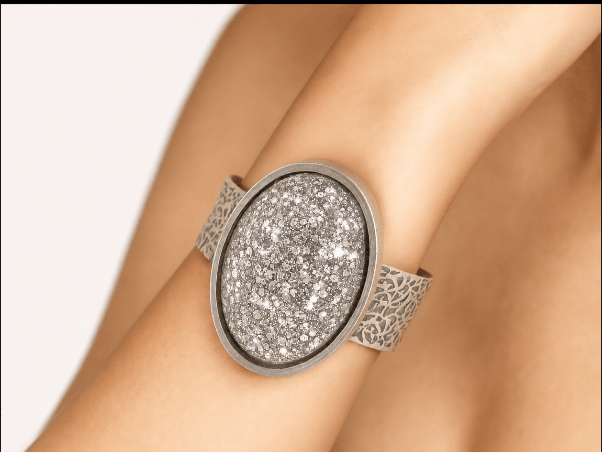 Handmade Silver Cuff Bracelet "Selena" - Corky & Stoner Main image