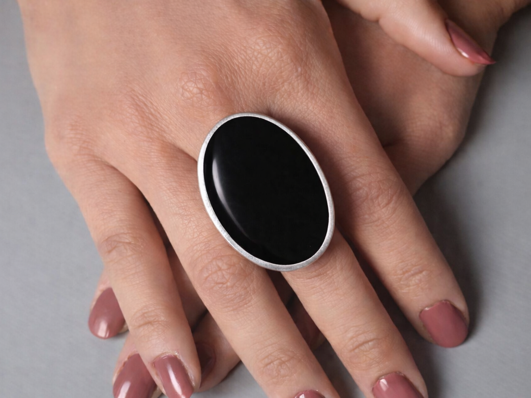 Purple Oval Adjustable Statement Ring