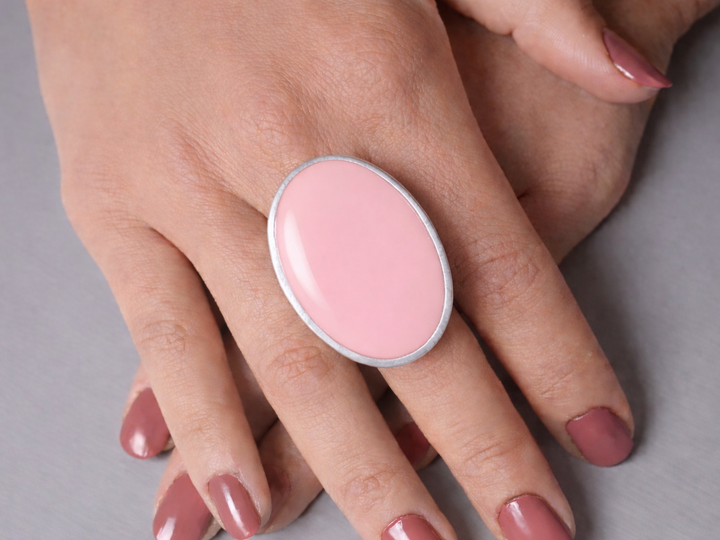 Purple Oval Adjustable Statement Ring