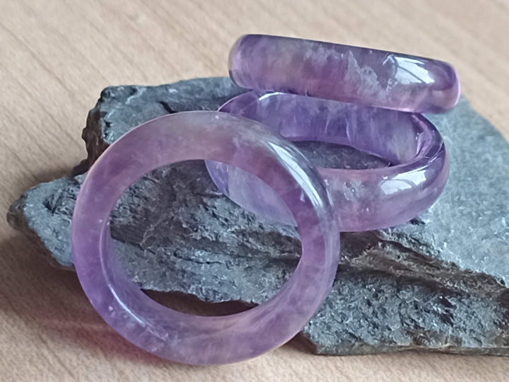 Amethyst ring | Pisces ring |  Solid Amethyst stone band ring | promise ring | February birthstone ring | Natural stone ring