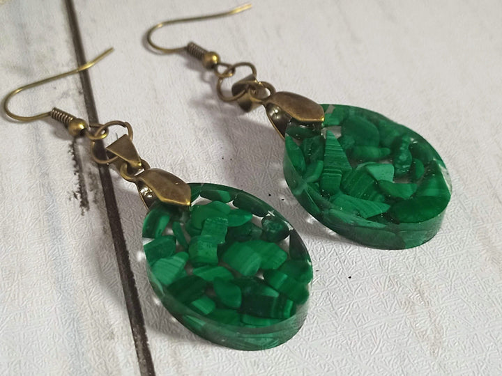 Malachite handcrafted earrings