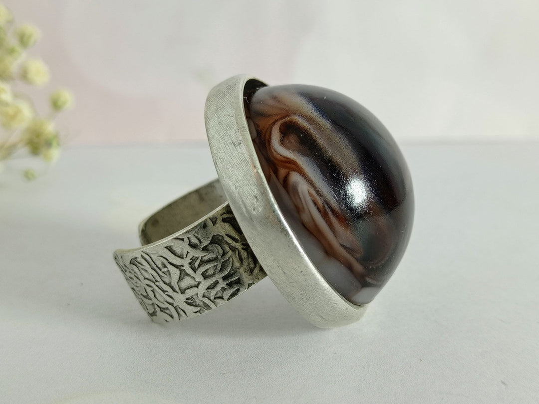 Big antique silver ring