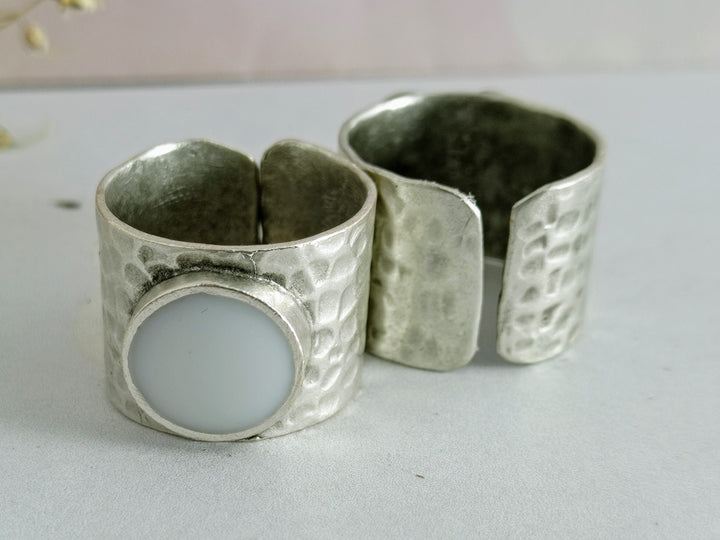 Antique silver band ring