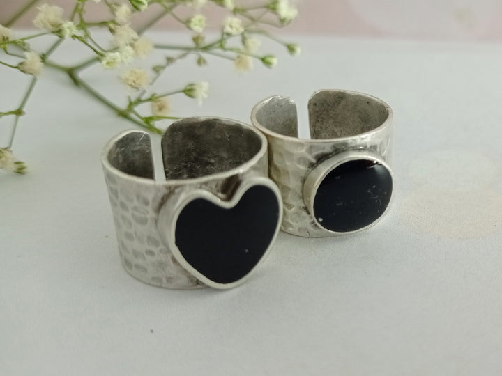 Silver open cuff ring