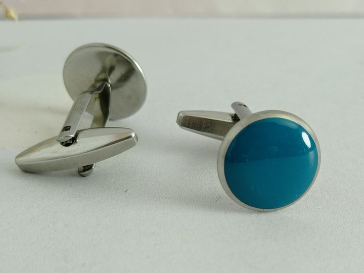 Teal blue cufflinks