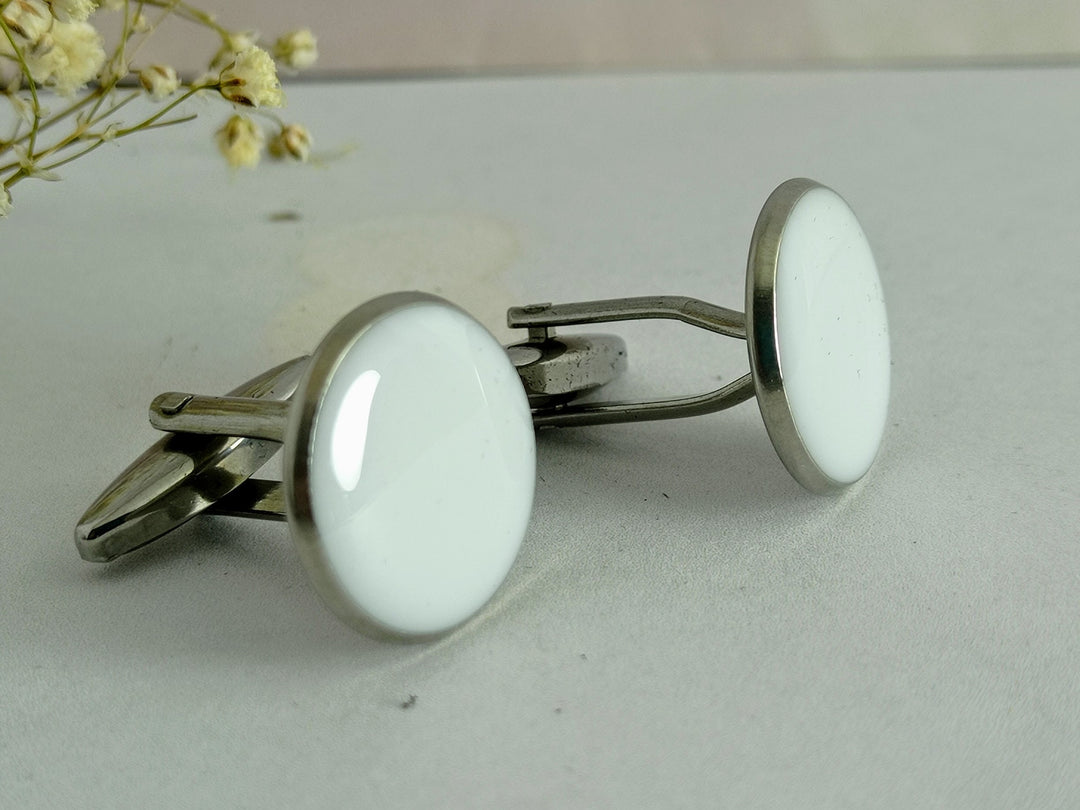 White cuff links