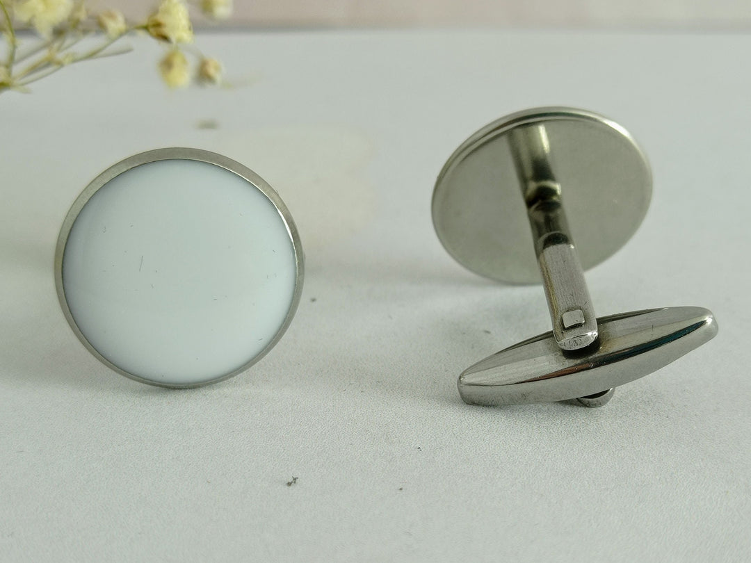 White cuff links