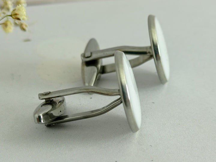 White cuff links