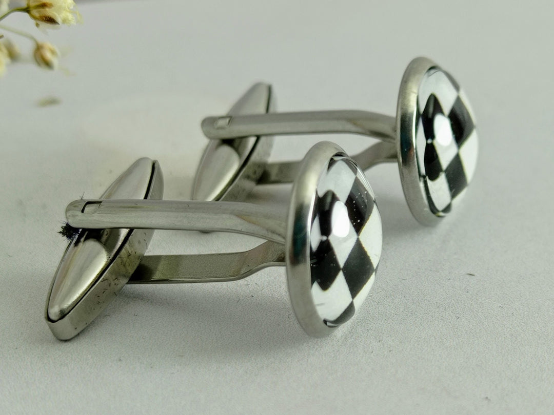 Black and white cuff links